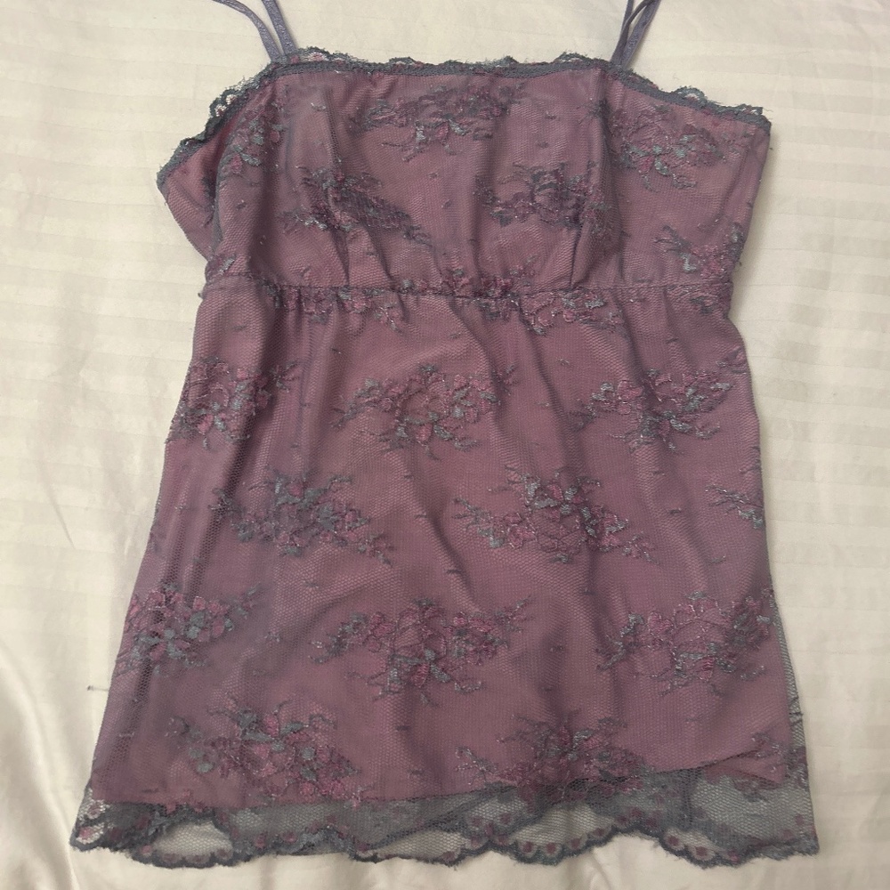Y2K laced purple top
